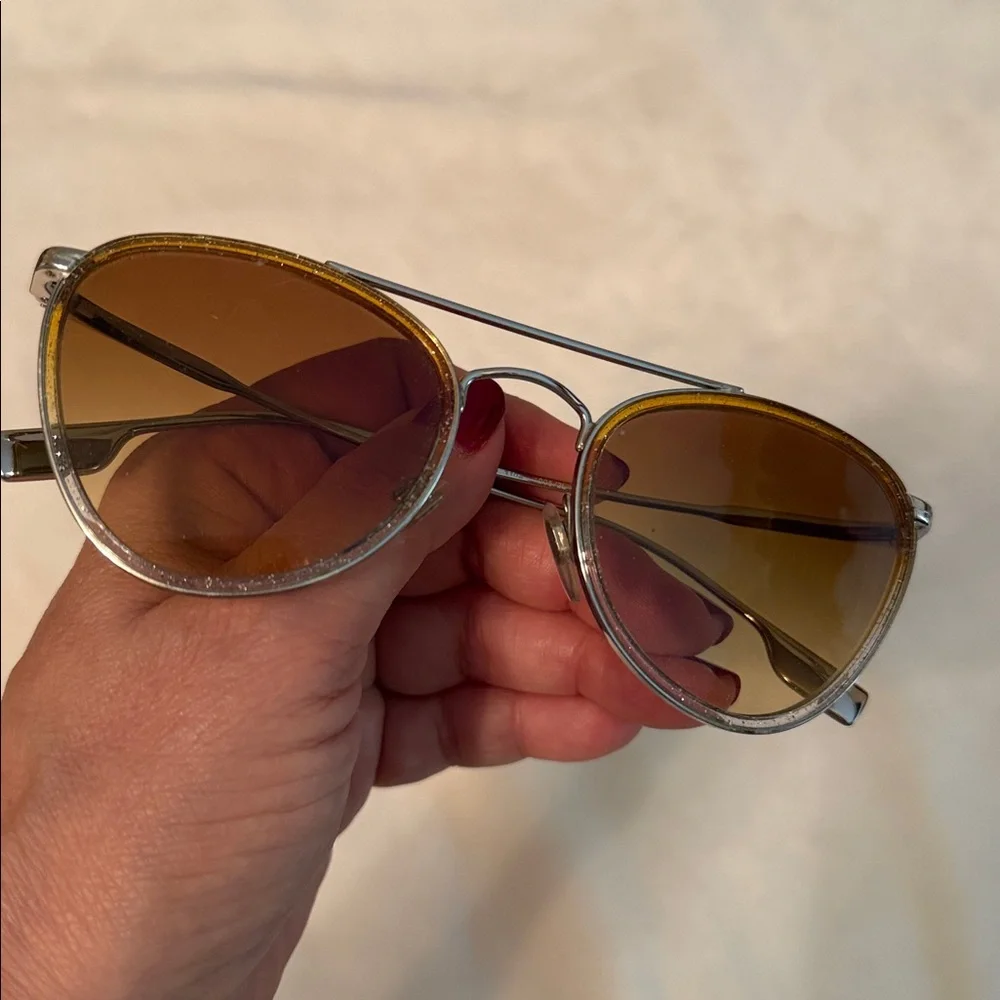 Burberry Aviator Silver/Glitter Tinted Sunglasses